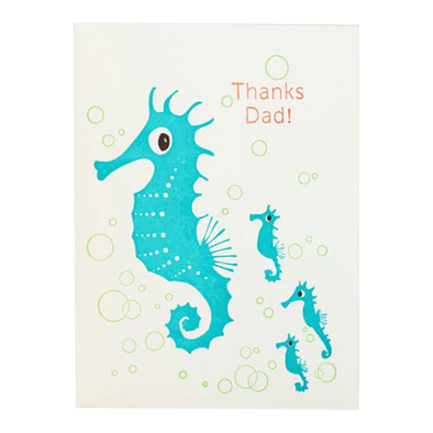 Seahorses Thanks Dad Notecard by Ilee