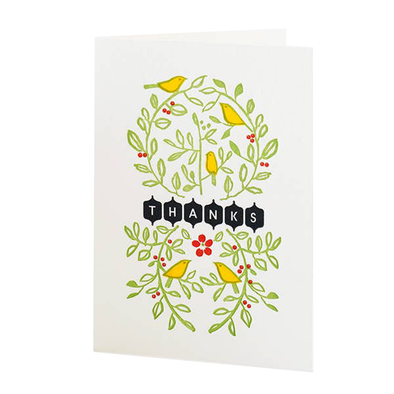 Birds & Twigs Thanks Card by ilee papergoods