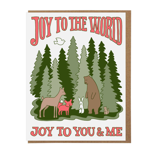 Joy to the World Woodland Card by Lucky Horse Press