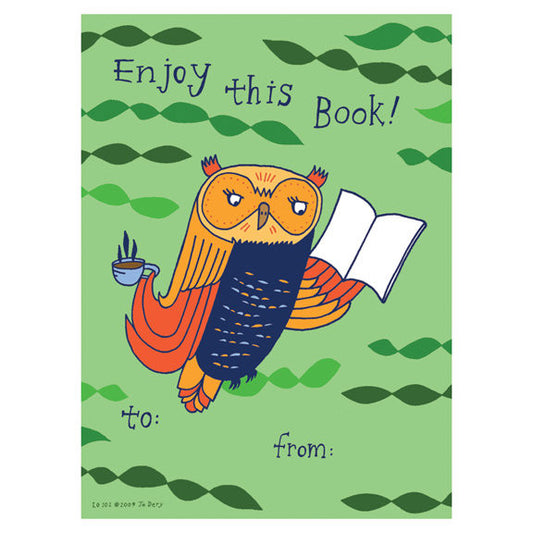 Owl Book Gift Tag by Jo Dery