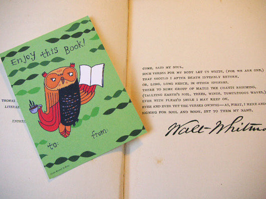 Owl Book Gift Tag by Jo Dery