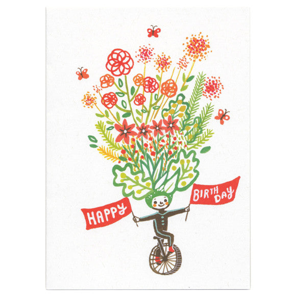 Ayumi Piland Birthday Unicycle Card by Little Otsu
