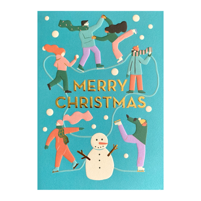 Naomi Wilkinson Merry Christmas Skating Card by Lagom