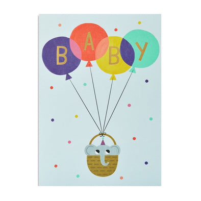 Allison Black Elephant Baby Card by Lagom Design