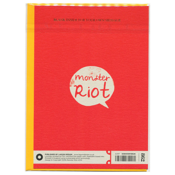 Monster Riot One Man Band Card by Lagom Design
