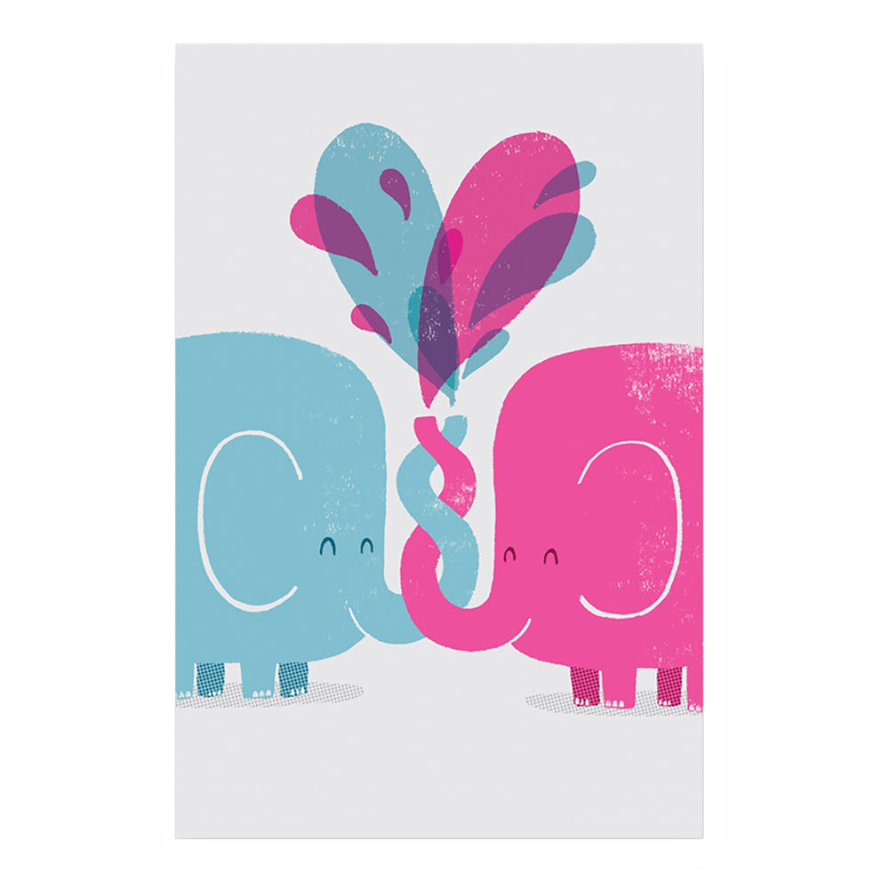 Monster Riot Two Elephants Postcard by Lagom Design