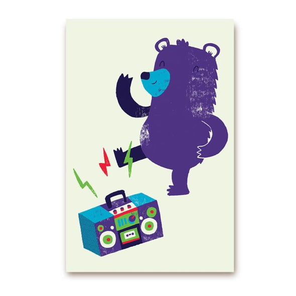 Monster Riot Dancing Bear Postcard by Lagom