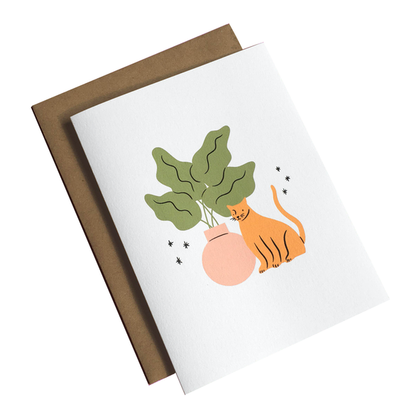 Orange Cat Card by Laura Supnik