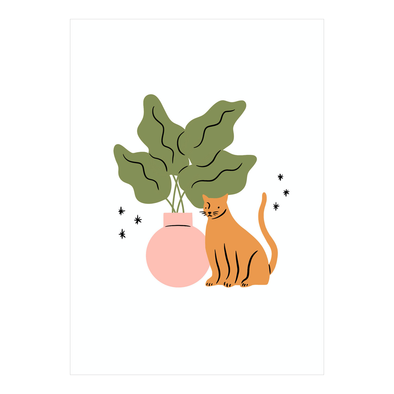 Orange Cat Card by Laura Supnik
