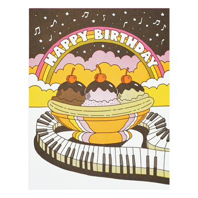Happy Birthday Musical Banana Split Card by Lucky Horse Press
