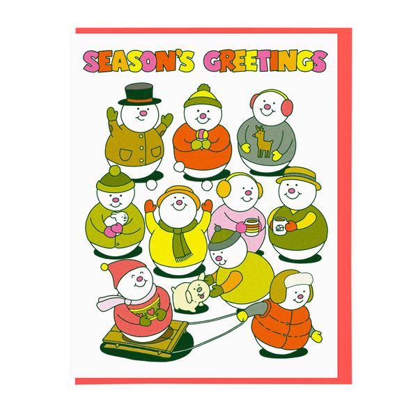 Season's Greetings Snow Friends Card by Lucky Horse Press