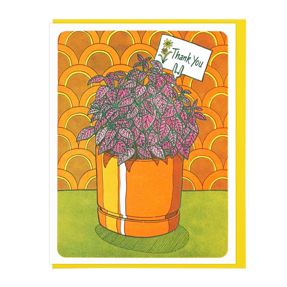 Polka Dot Plant Thank You Card by Lucky Horse Press