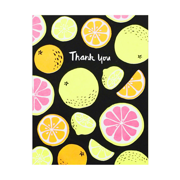 Thank You Citrus Fruits Card by Lucky Horse Press