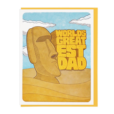 World's Greatest Dad Moai Card by Lucky Horse Press