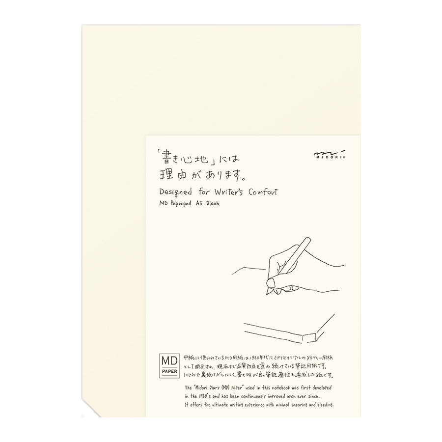 MIDORI A5 Notepad, Enhanced Writing Comfort