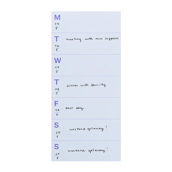Weekly Notepad Small by mishmash