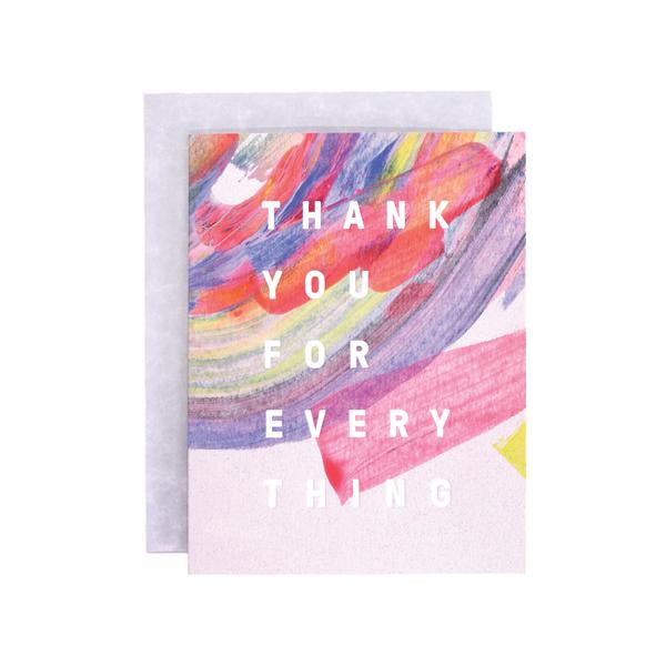 Rainbow Thank You For Everything Card by Moglea