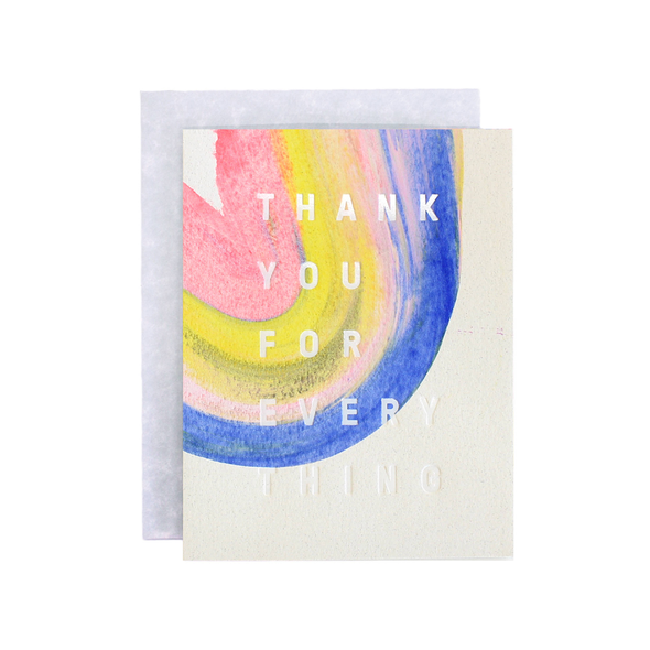 Rainbow Thank You For Everything Card by Moglea