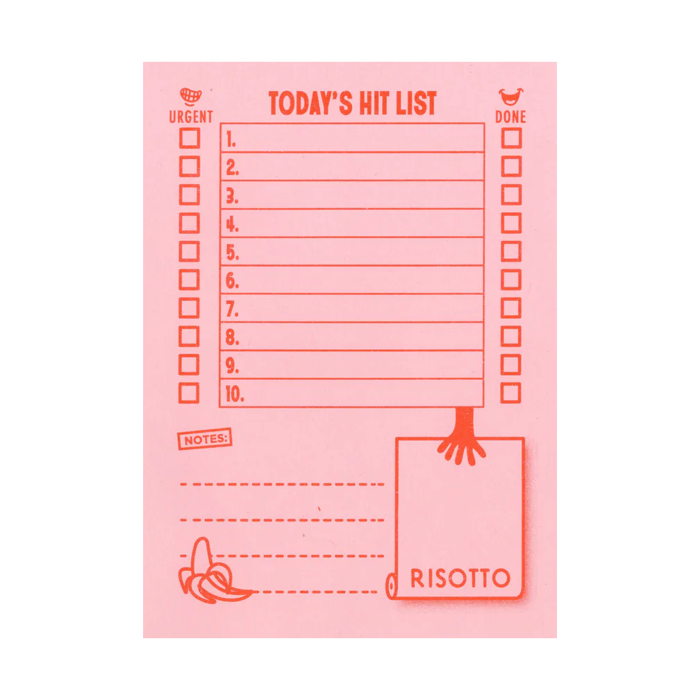 Hit List Notepad by Risotto