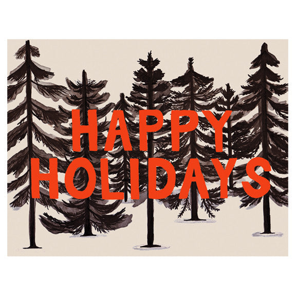 Inky Forest Happy Holidays Card by Small Adventure