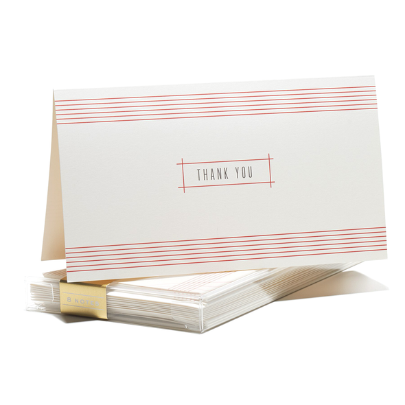 Red Stripe Thank You Card Set by Snow & Graham