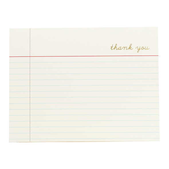 Ruled Paper Thank You Notecard Set by Snow & Graham