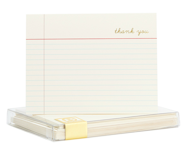 Ruled Paper Thank You Notecard Set by Snow & Graham