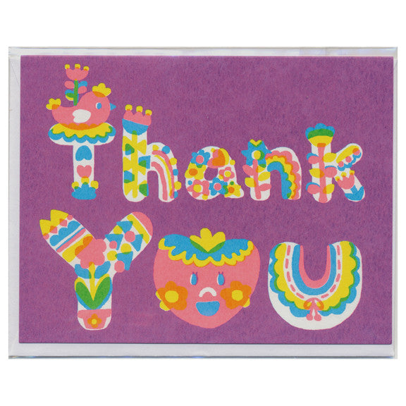 Purple Thank You Screenprinted Card by Sue Jean Ko