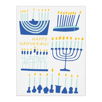Happy Hanukkah Menorahs Card by The Good Twin