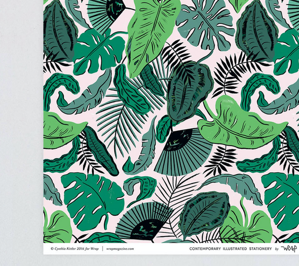 Tropical Leaves Gift Wrap Single Sheet by Wrap