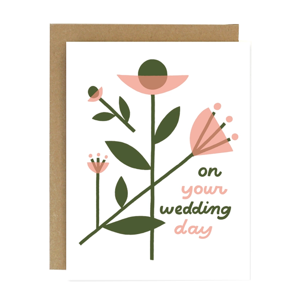 Wedding Day Floral Card by Worthwhile Paper