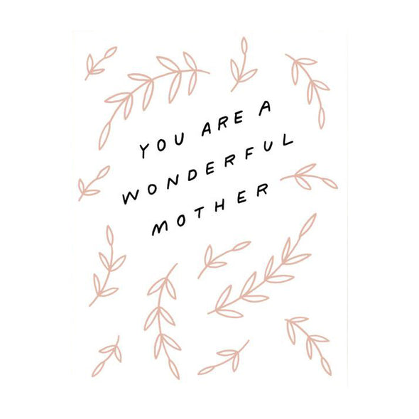 Wonderful Mother Screenprinted Card by Worthwhile Paper