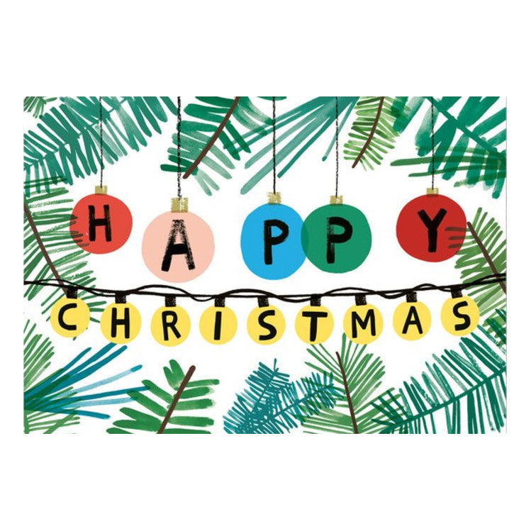 Charlotte Trounce Happy Christmas Baubles Card by Wrap