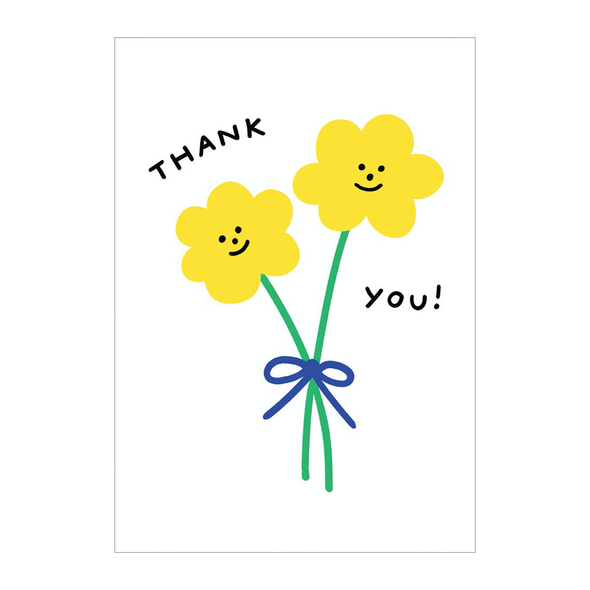 Holly St Clair Thank You Double Flowers Card by Wrap