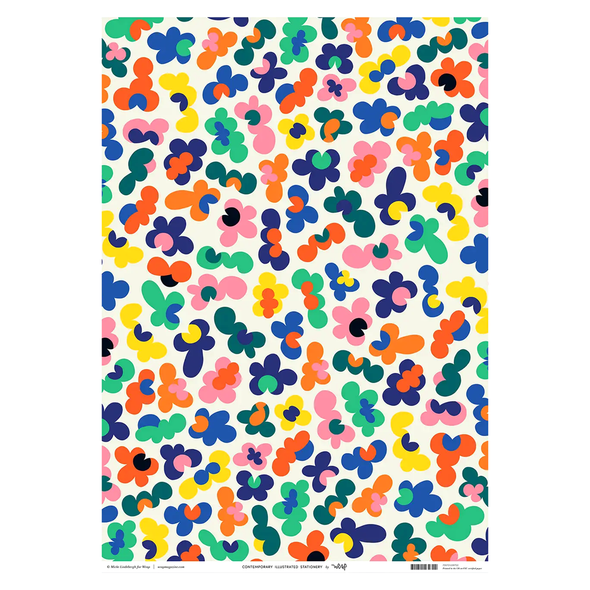 Flower Burst Wrapping Paper Single Sheet by Wrap
