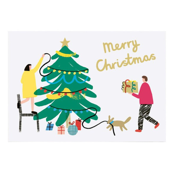Charlotte Trounce Merry Christmas Tree Decorating Card by Wrap