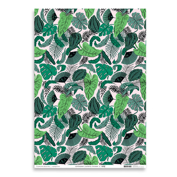 Tropical Leaves Gift Wrap Single Sheet by Wrap