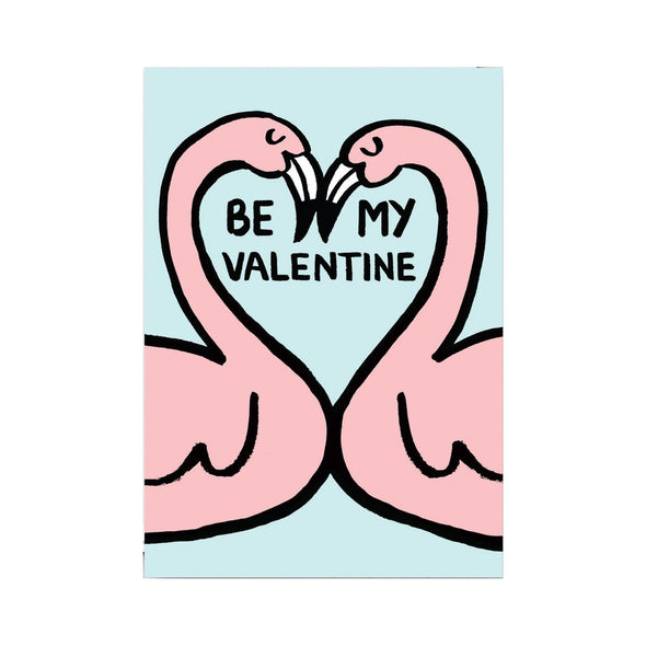 Alice Bowsher Valentine's Flamingos Card by Wrap