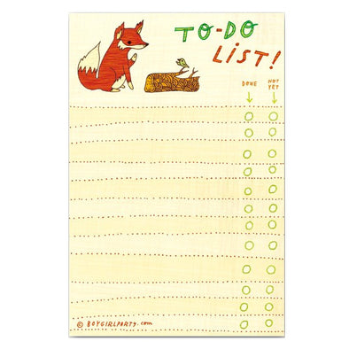 Fox/Bird To-Do Notepad by Boygirlparty