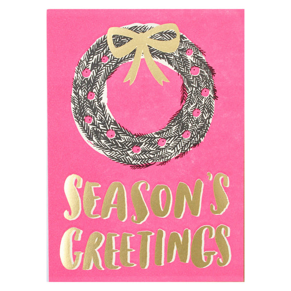 Christmas Wreath Season's Greetings Card by Hello Lucky