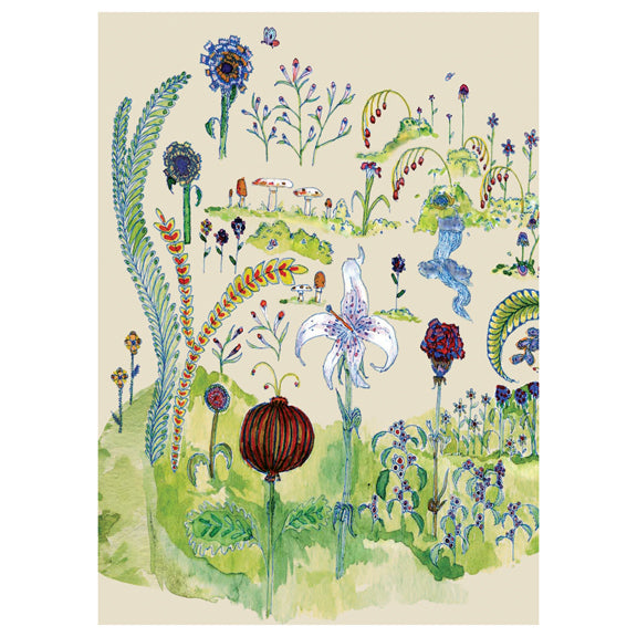 Watercolor Flowers Card by Lart Cognac Berliner