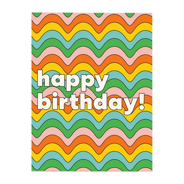 Wavy Happy Birthday Bright Card by paper&stuff