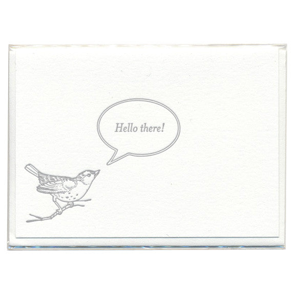 Hello Bird Letterpress Card by Pistachio Press