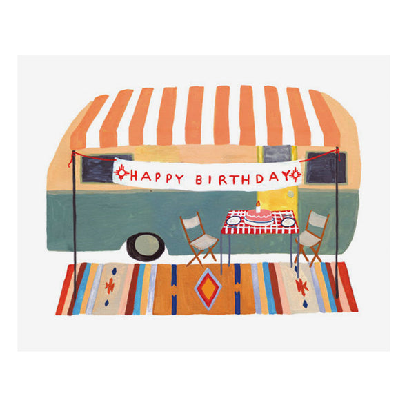 Camper Trailer Birthday Card by Small Adventure