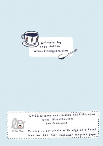 Kate Sutton Teacups Card by Little Otsu